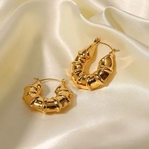 Hollow Hoop Stainless Steel Earrings- Fashion Earrings